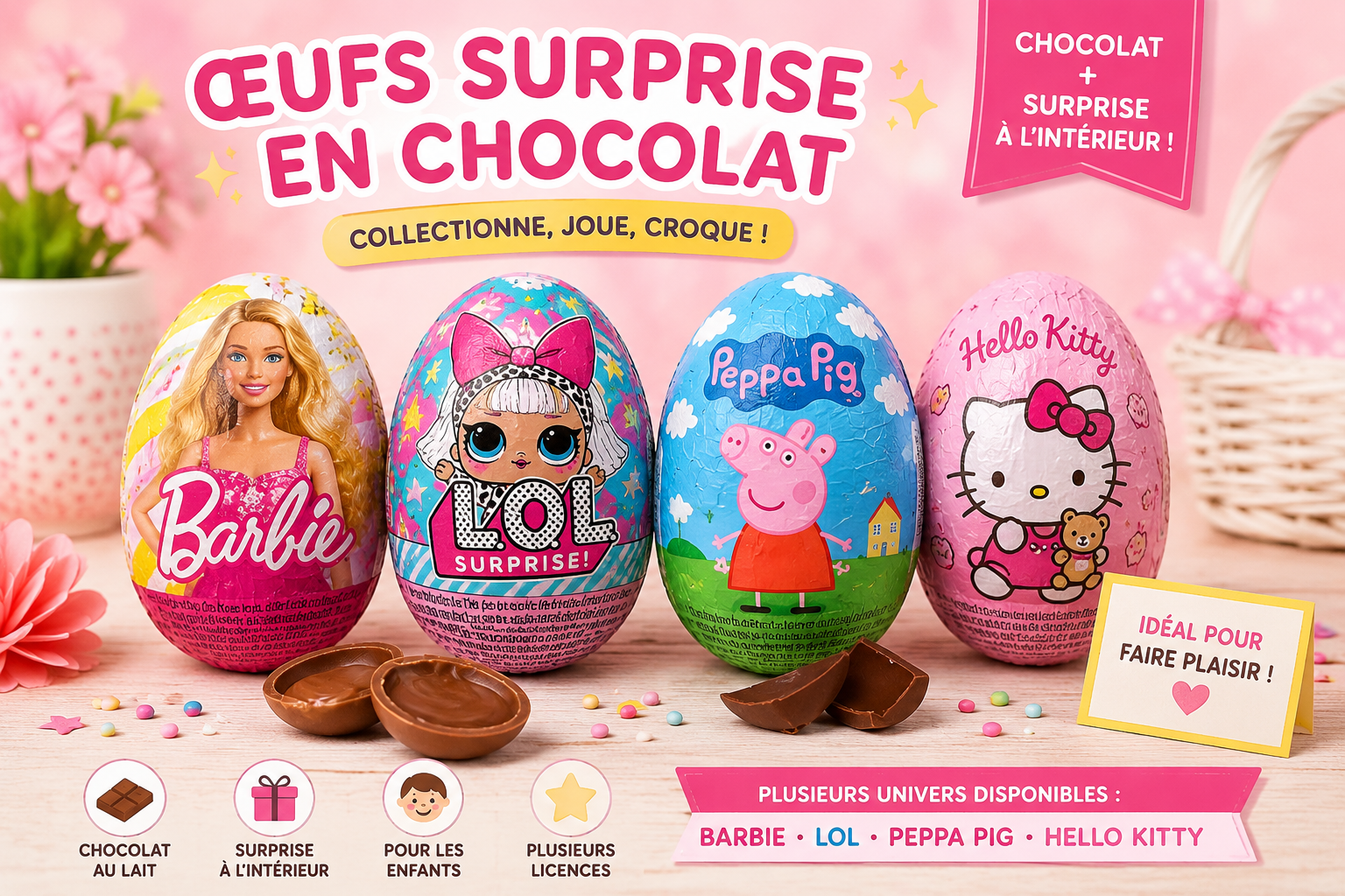 Œufs Surprise en Chocolat avec licence