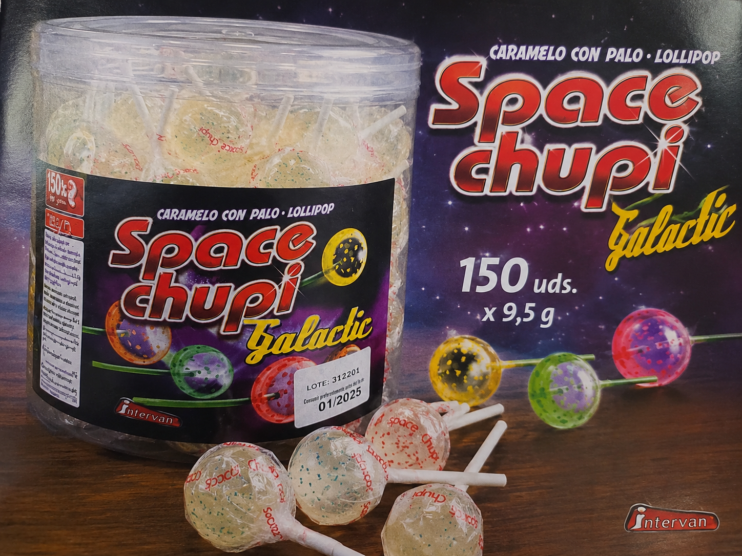 SUCETTES FRUITÉES SPACE CHUPI GALACTIC 150 x 9,5G