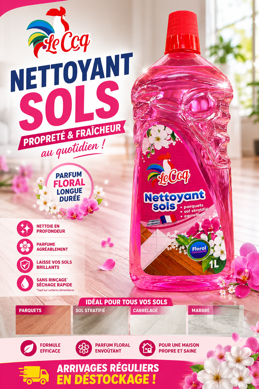 NETTOYANT SOLS LE COQ 1L
