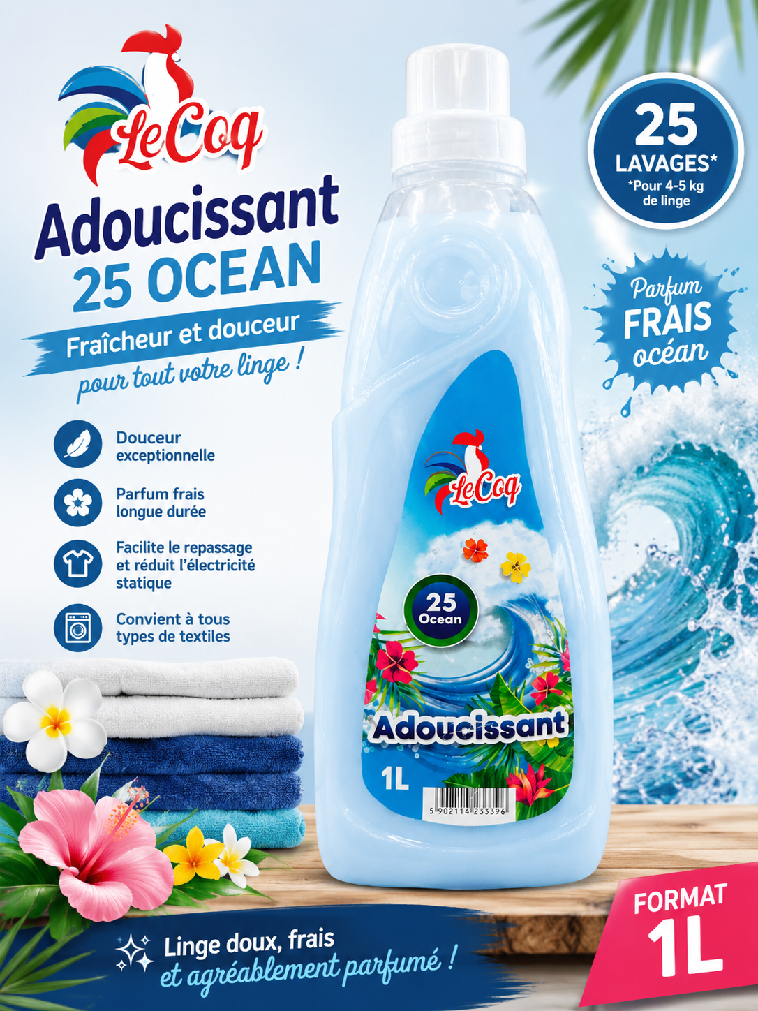 ADOUCISSANT LE COQ OCEAN 1L
