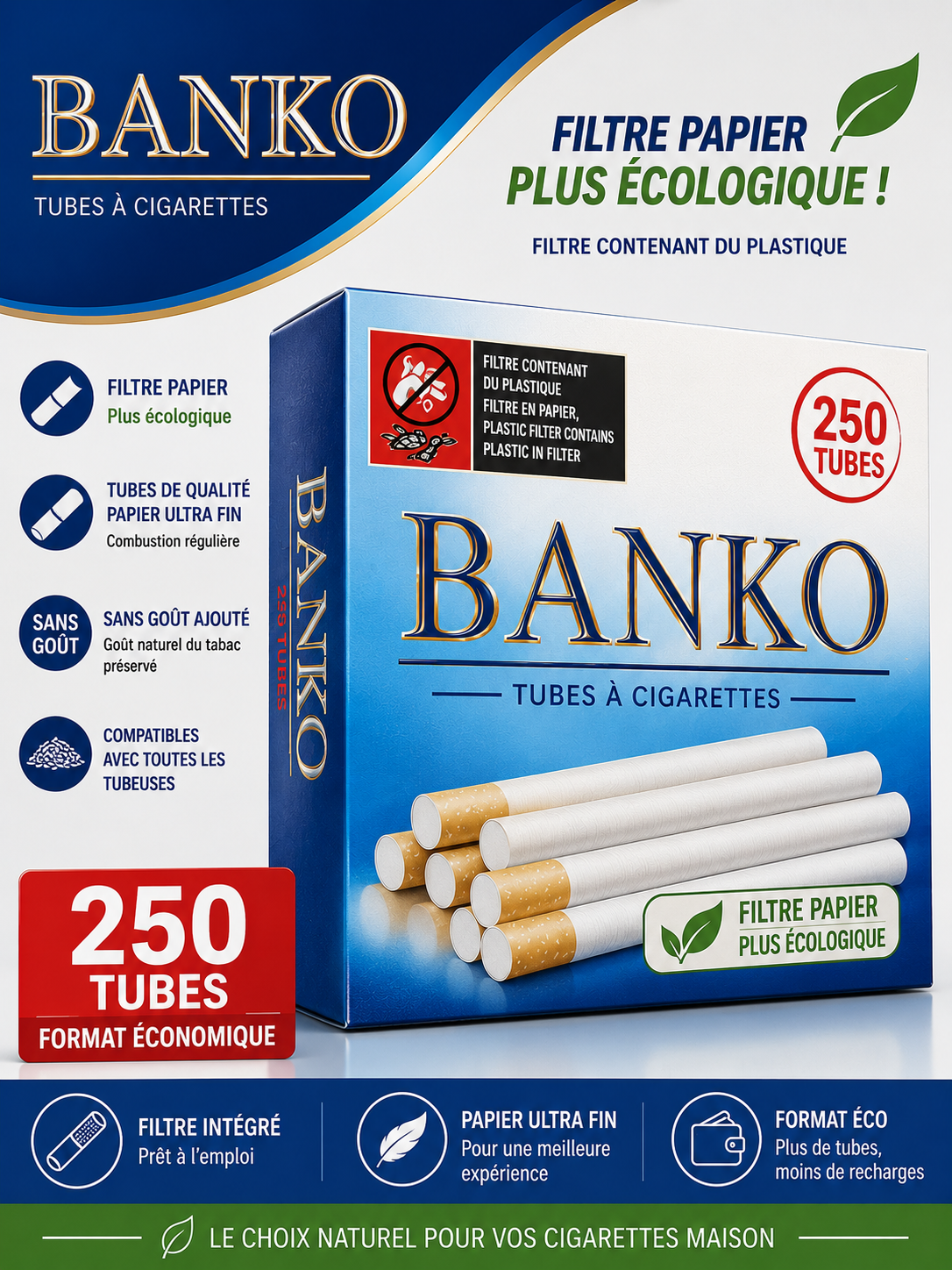 BANKO – Tubes à cigarettes 250