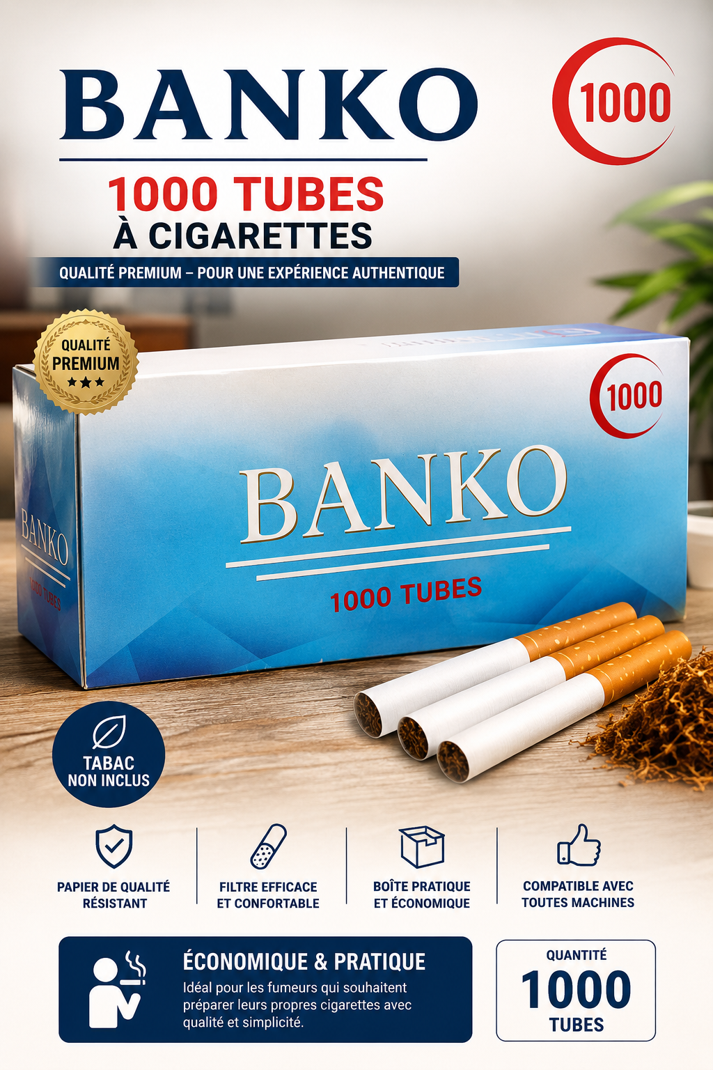 BANKO – Tubes à Cigarettes 1000 Tubes