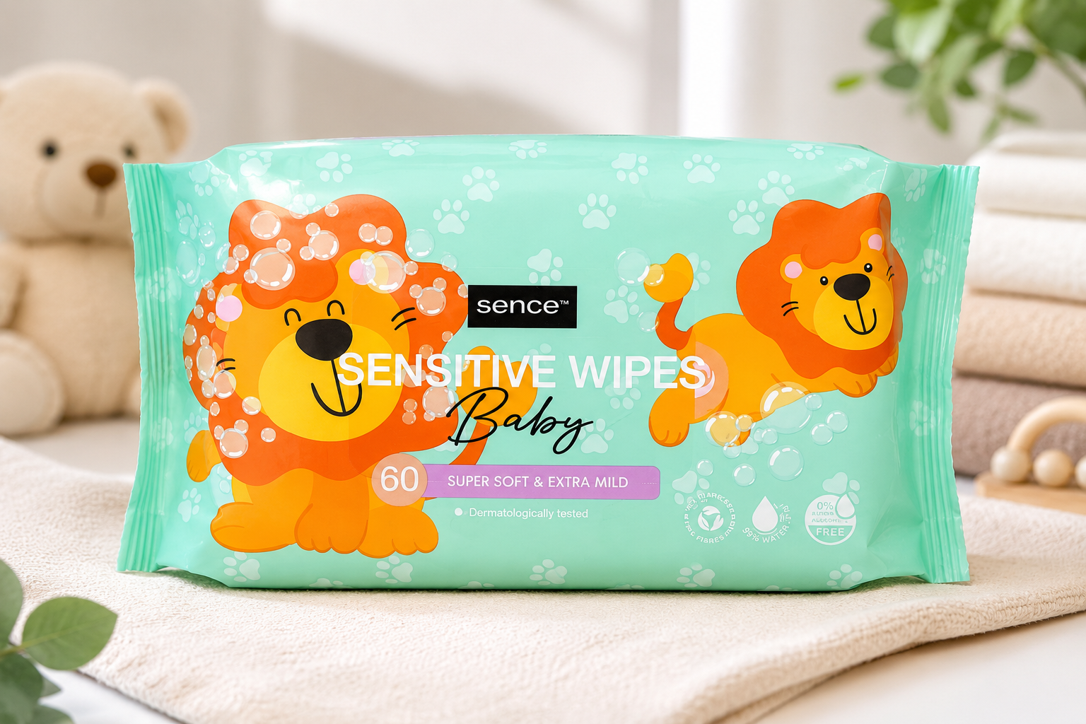 Lingettes Bébé Sence Sensitive Wipes Baby –60 Lingettes