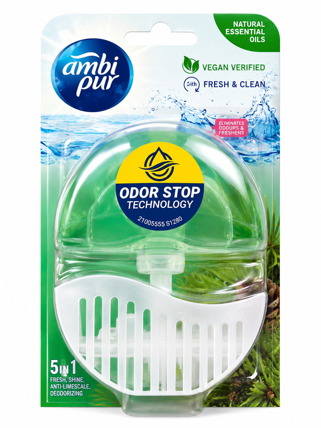 Bloc WC Désodorisant et Anti-Odeurs Ambi Pur Fresh & Clean