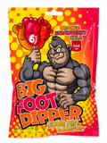 Big Foot Dipper – Sucettes Pieds Géants avec Poudre Acidulée (6 pièces)