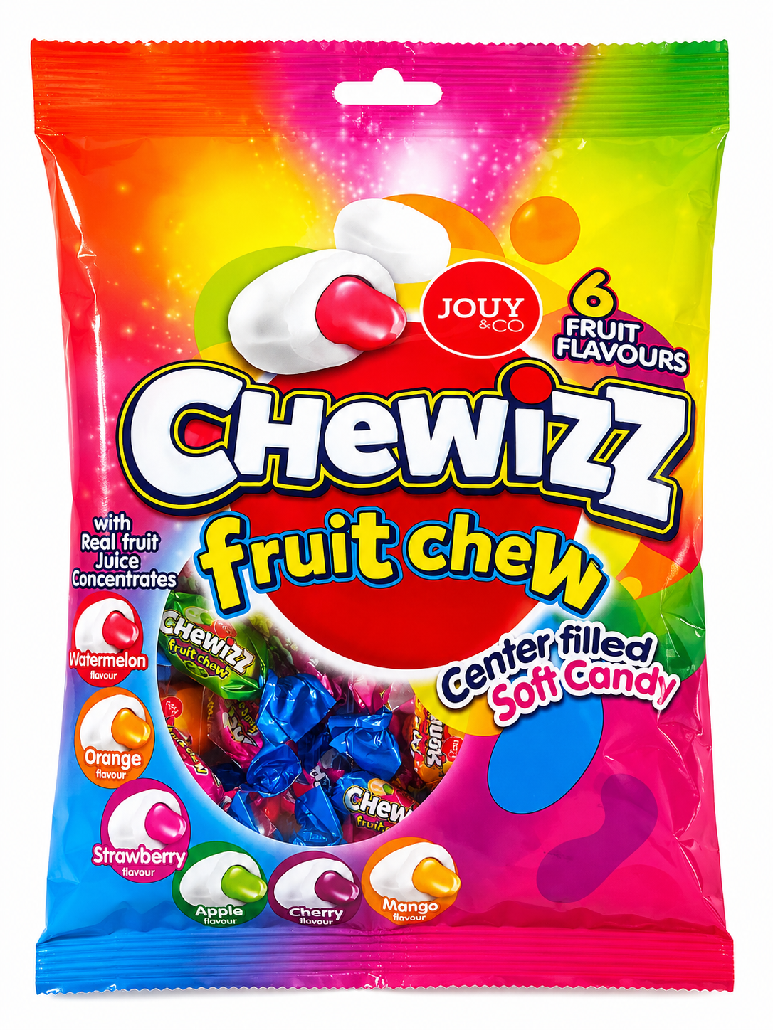 Bonbons fourrés aux fruits acidulés (6 saveurs)