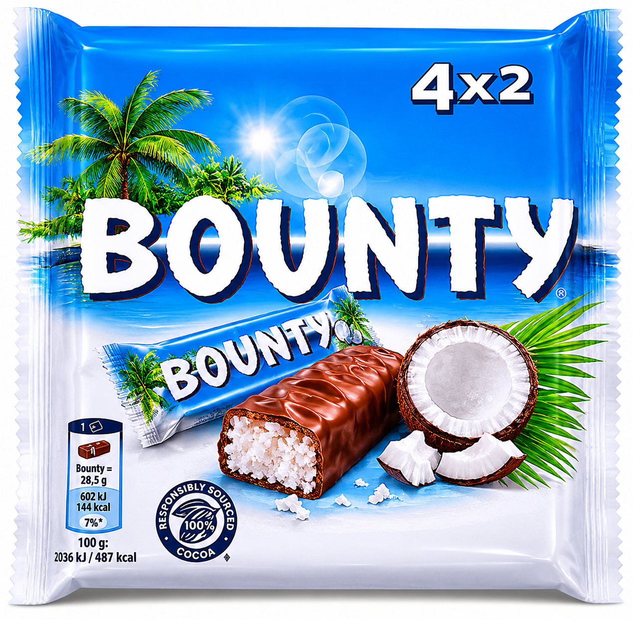 Bounty 4x2 – Barres chocolatées noix de coco