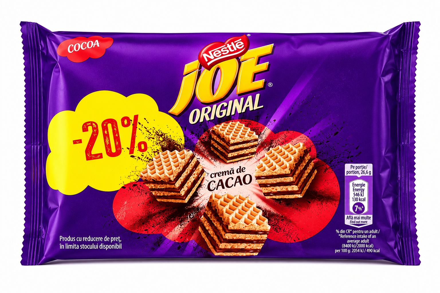 Gaufrettes fourrées au cacao Nestlé Joe Original