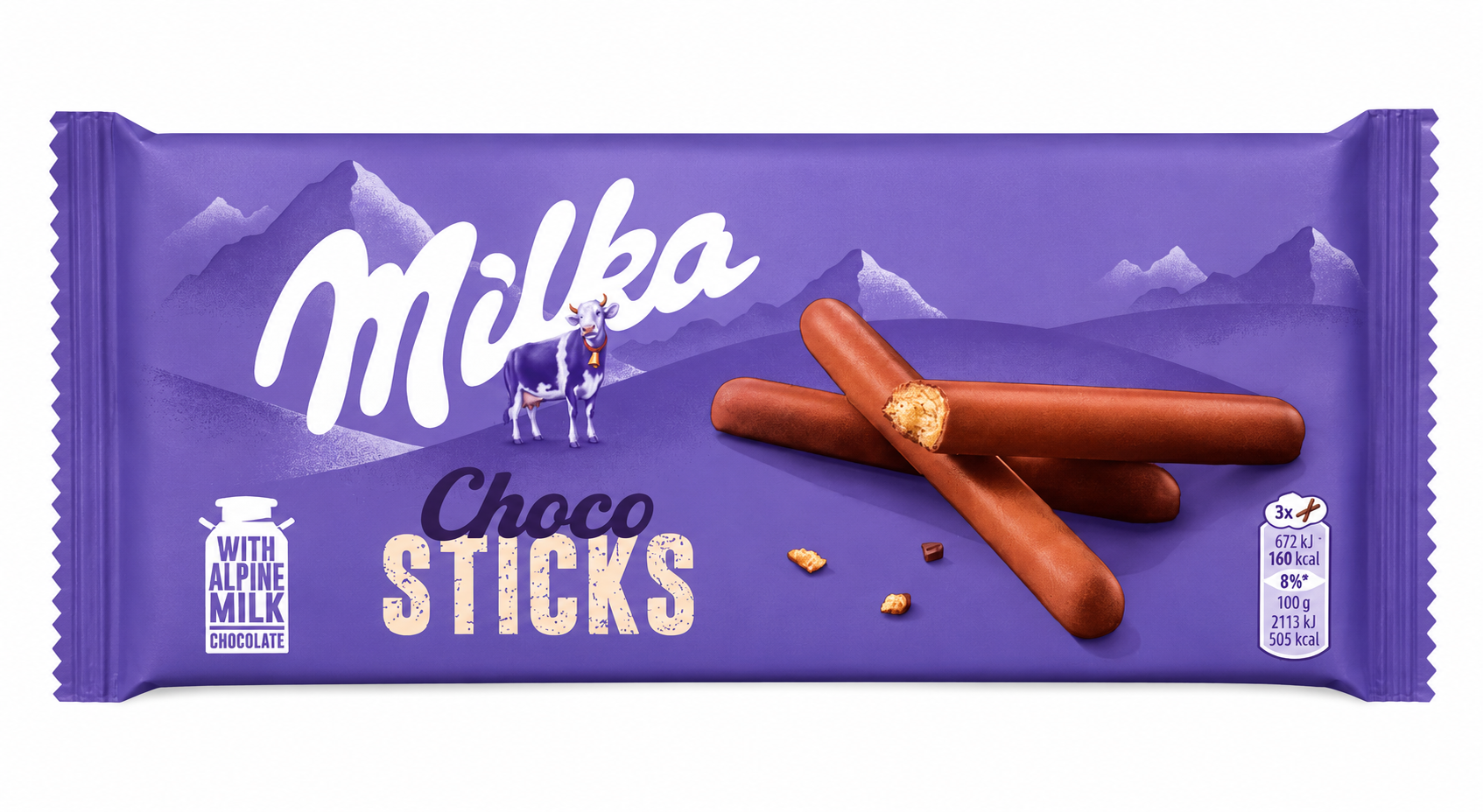 Milka Choco Sticks – Bâtonnets biscuit enrobés de chocolat au lait