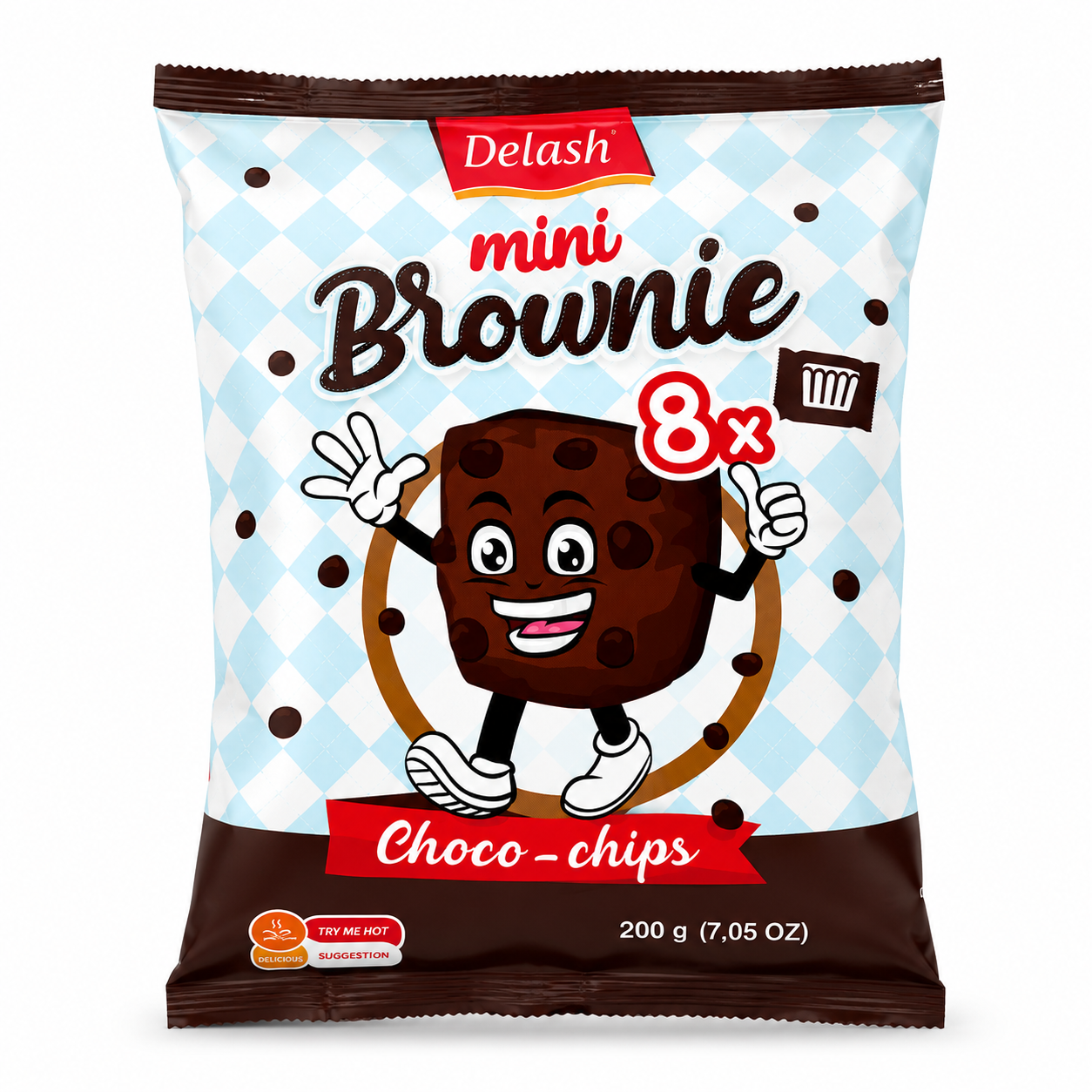 Mini Brownie Choco-Chips 8x – 200g
