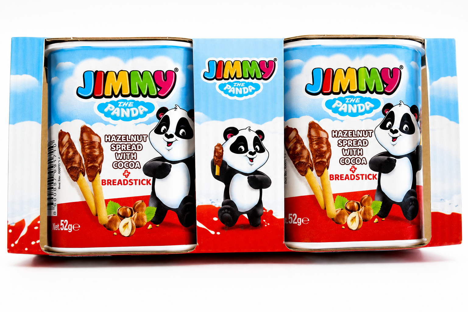 Pâte à tartiner noisette et cacao avec gressins x2 JIMMY THE PANDA