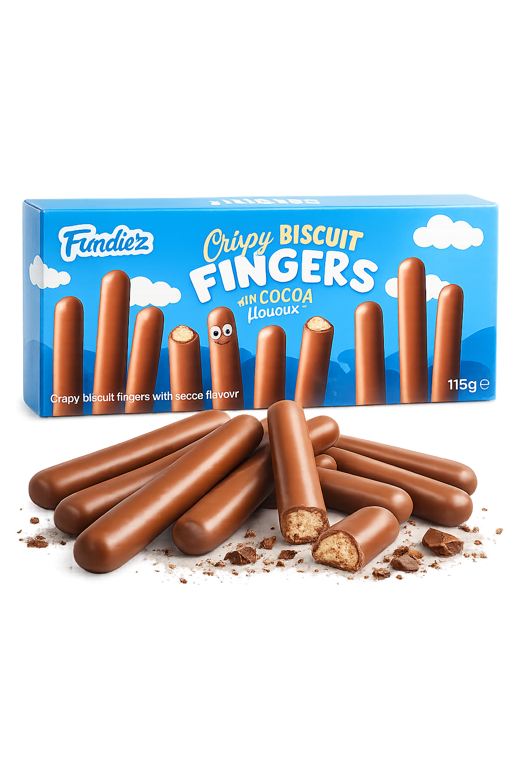 Crispy Biscuit Fingers Cacao