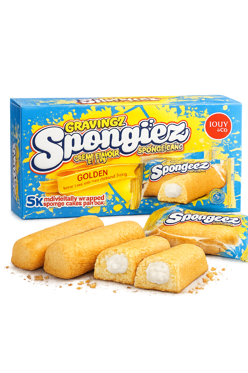 Cravingz Spongeez Golden – Gâteaux Moelleux à la Crème