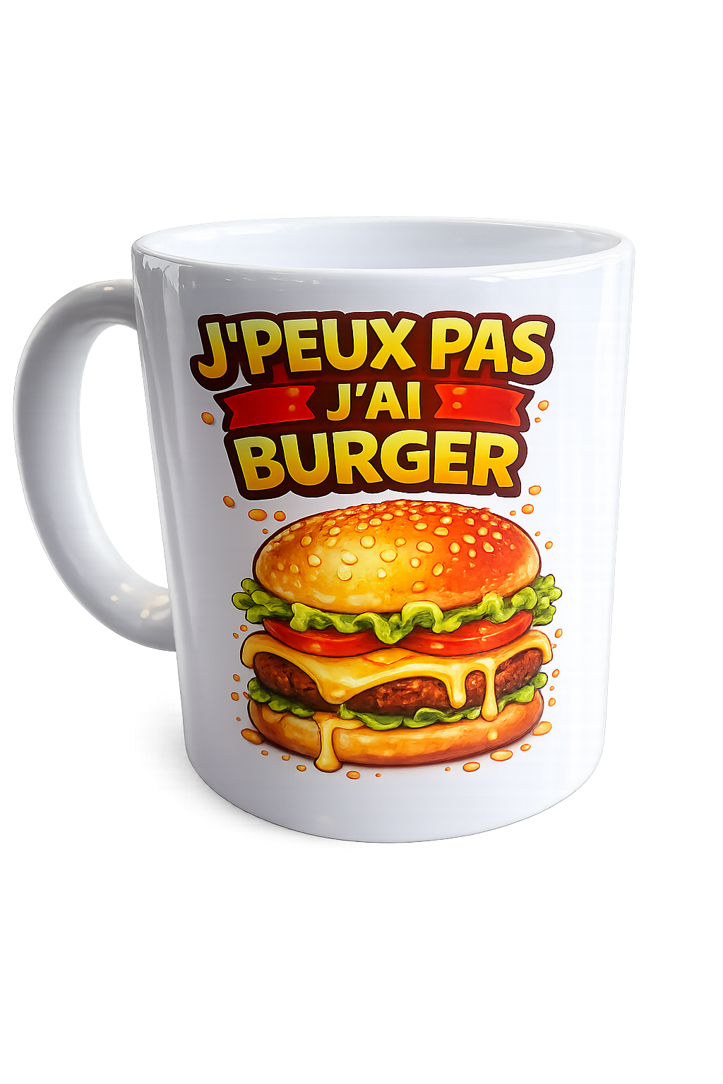 Mug "J'peux pas, j'ai burger" – Céramique Personnalisée