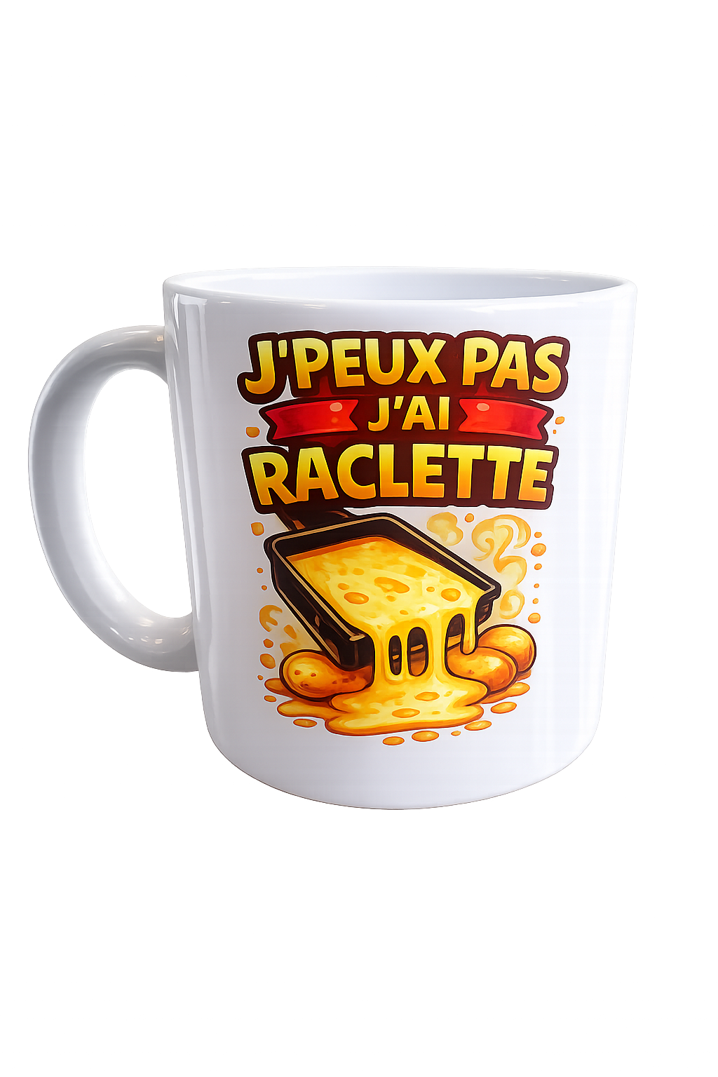 Mug "J'peux pas, j'ai raclette" – Céramique Personnalisée