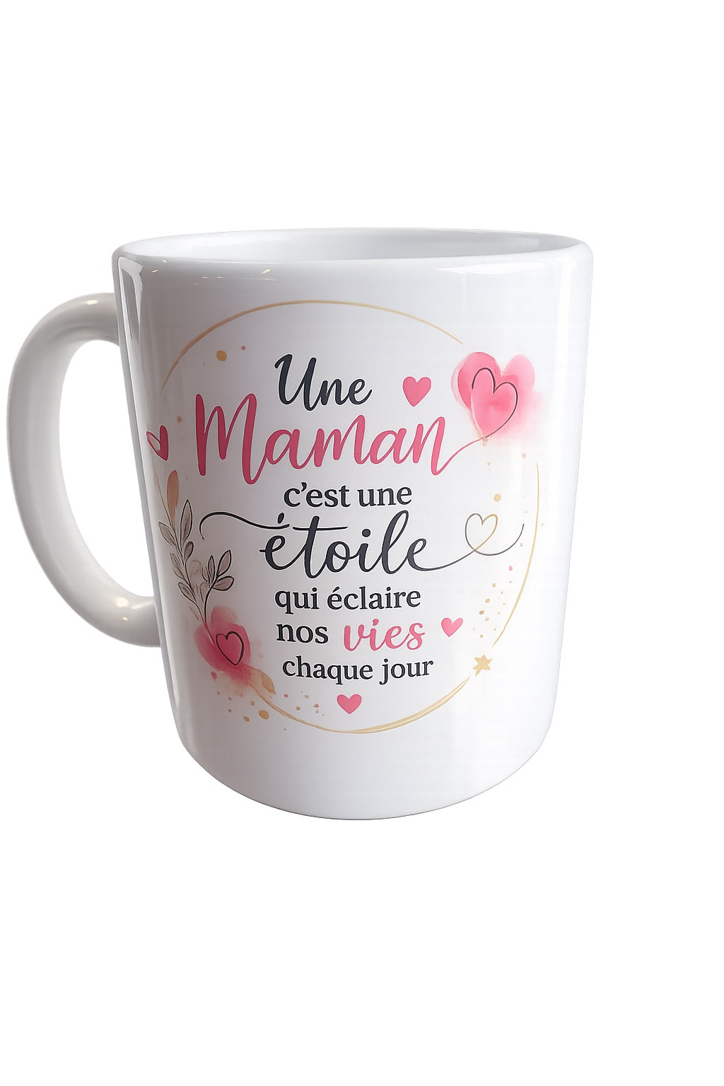 Mug "Une Maman, c'est une étoile qui éclaire nos vies chaque jour" – Céramique Personnalisée